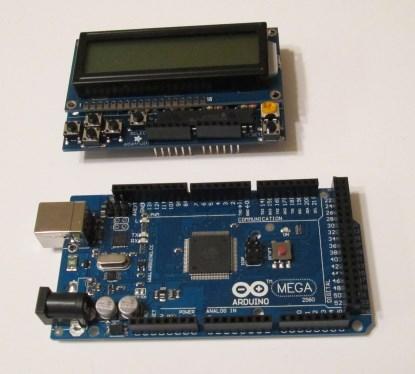 Arduino Mega with LCD Shield separate (click here for a larger image).