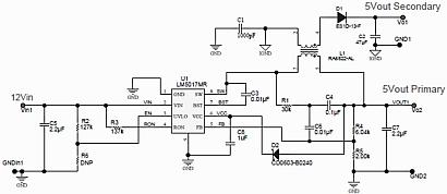 Figure 1: The Fly-Buck is a simple way to provide a regulated, isolated output. (View full-size image.)