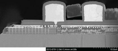 Figure 2. Cross-section of a 28nm processor (Click here to see a larger image.)