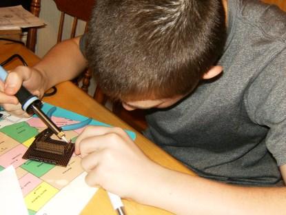 Adding screw-block connectors and headers to the proto-shield boards.