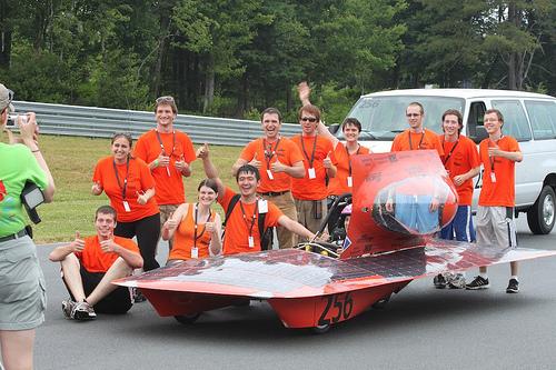 Oregon State University's solar car, names Phoenix. The OSU Phoenix is a three-wheeled, single passenger vehicle powered exclusively by solar energy.