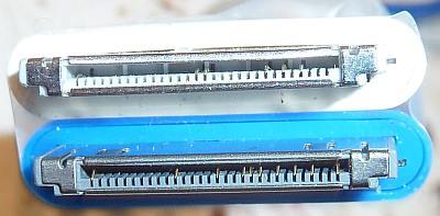 Figure 4. The blue Dynex connector uses more pins than Apple. They are for Firewire +12 V and accessories, but why?