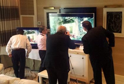 In a hotel suite at the NAB show in Las Vegas, Faroudja Enterprises showed off its new technology, a video bit rate reducer.