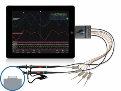 Oscium's iMSO-204 mixed-signal oscilloscope for iPods,iPhones, and iPads.