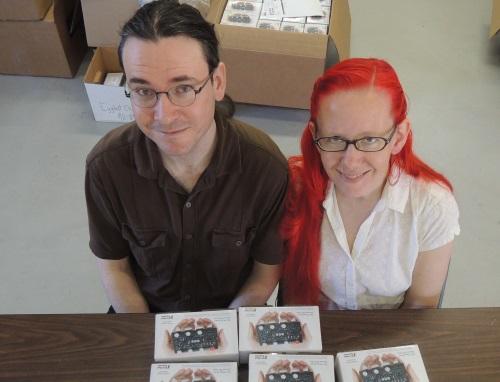 Windell and Evil Mad Scientist co-founder Lenore Edman prepare 555 educational kits for this weekend's Maker Faire Bay Area, where Windell will speak on behalf of OSHWA.
