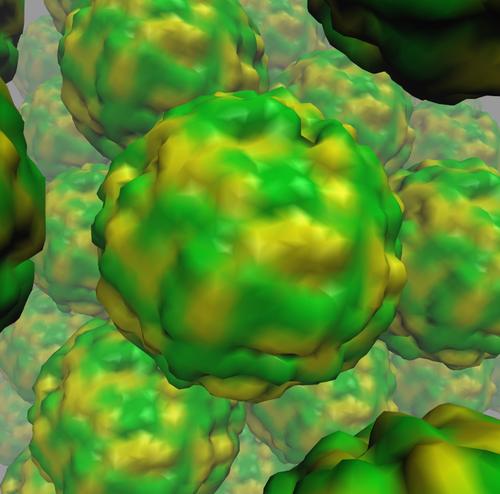 A different artist's rendering of bionic supra-particles may one day be the building blocks of cybernetic organisms. (Credit: Trung Nguyen;
Source: University of Michigan)