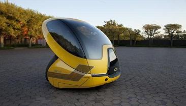 Jointly developed with Segway Inc., Chevrolet's EN-V (Electric Networked-Vehicle) is a self-driven, electrically propelled concept car designed for urban environments. Chevy said the autonomous two-seat vehicle is designed to address environmental issues, traffic congestion, parking, safety, and energy consumption. It will reportedly be featured in a 2015Disney film called Tomorrowland.(Source: Chevrolet)