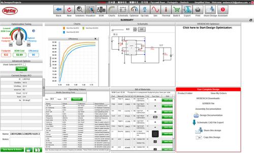 Another design and simulation suite that's overloaded with tools for everything imaginable comes from Texas Instruments. With their myriad of SBC and evaluation boards, it only makes sense that they would provide the tools needed to accompany them. The company's WEBENCH Design Center is loaded with software to cover every facet of design and simulation that could make your brain hemorrhage. The tools contain everything needed for customized power, filtering and sensing designs with highly detailed schematics that can be adjusted on the fly. The WEBENCH Power Designer features a graphical user interface with readouts for everything from power requirements to desired LED lumens and also has a convenient button that allows users to adjust between BOM cost, component footprint and design efficiency depending on personal preference. All of Texas Instrument's design and simulation tools are run through the web browser of your choice and project designs can be saved online or downloaded no matter where users are at in the design process. WEBENCH aided me on a LED project in the past, couldn't has done it so quickly and perfect otherwise.
More information: Webench.