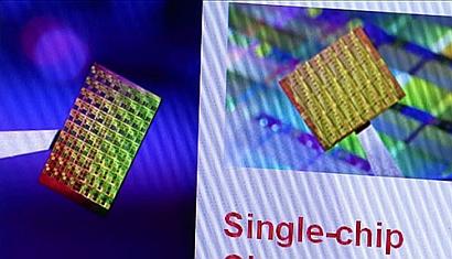 A multicore chip incorporating millimeter-wave, on-chip, wireless links offers significantly lower power and higher bandwidth than traditional mesh-based counterparts and could potentially help reduce datacenter energy consumption by up to 20%.