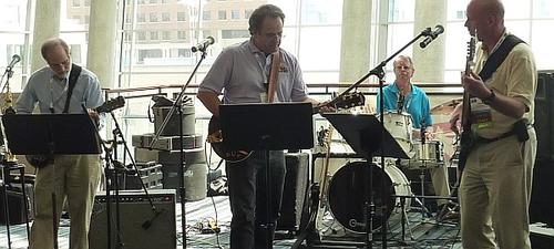 Mike Violette sings 'Your Cheating Heart' by Hank Williams. Left to right: Jeff Silberberg, guitar; Mike Violette, guitar and vocals; Ken Wyatt, drums; and John McCloskey, bass.