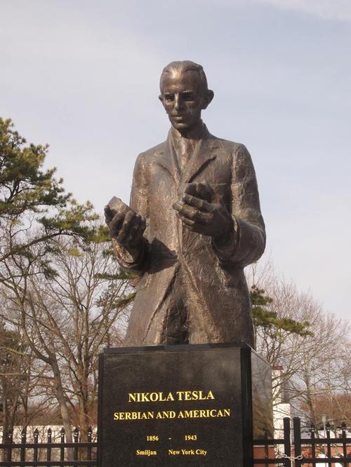 This statue donated by the Serbian government was recentlyplaced in front of the Wardenclyffe lab.(Source: Tesla Science Center)