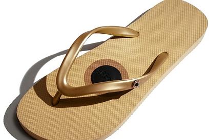 The Pluggz flip flops from Earth Listen Brands LLC go a step further than regular footwear, with circles in the soles infused with carbon powder, allegedly to help conduct electrons between the earth and the wearer.