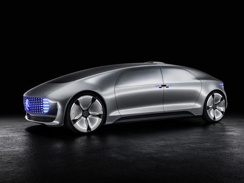 Mercedes-Benz’s F 015 provides a glimpse of the automobile’s future, circa 2030. The luxury automaker endowed it with full autonomy and an interior lounge that includes giant entertainment screens on the interior walls. (Source: Mercedes-Benz)