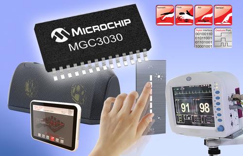 Microchip says its newest GestIC -- the MGC3030 -- can control virtually anything with 3D gestures in mid-air. (Source: Microchip)