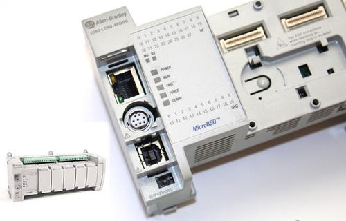 Figure 1 The Allen-Bradley Micro850 programmable logic controller (PLC) costs around $500 yet is symbolic of the high level of ruggedness configurability, isolation performance and ease of use that keeps PLCs strong in factory automation despite the encroachment of PCs/embedded computing.