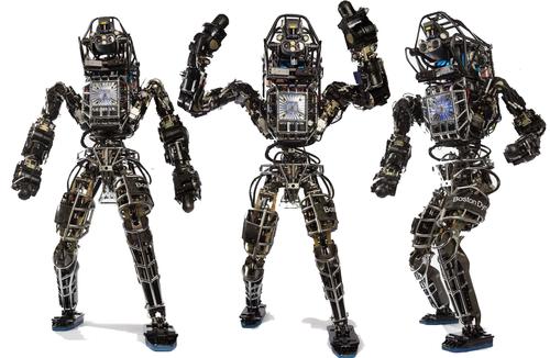 Boston Dynamics classic Atlas is a super-strong military-grade robot unlike the consumer trends toward co-robots that less intimidating and which can be safely cooperate and work alongside people without hurting them.
URL: http://www.bostondynamics.com/img/Atlas-x3c.lr.jpg
(Source: Boston Dynamics)