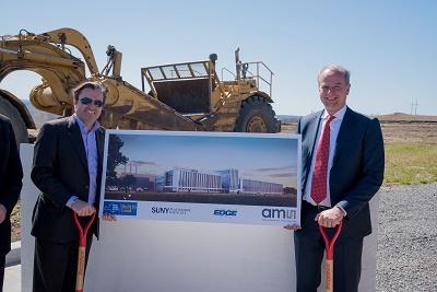 (From left) AMS' Chief Financial Officer Michael Wachsler-Markowitsch and CEO Alexander Everke at the groundbreaking ceremony.
 Source: AMS 