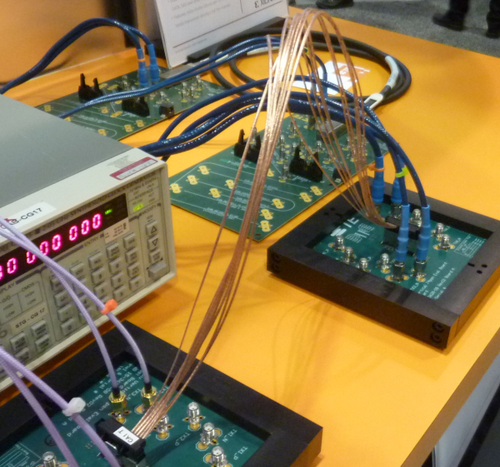 Connectors and copper wires are becoming popular for high-speed signals because they're less lossy than PCB traces. (Photo by Martin Rowe)