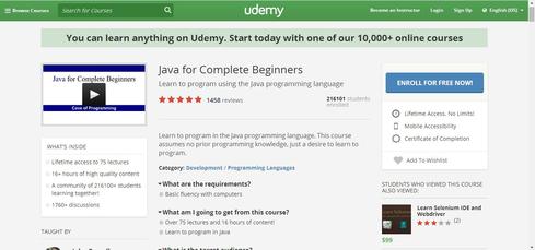 Java For Complete Beginners 
Udemy

Settle down, hardcore developer: This isn't the course for you. Rather, IT pros that have toiled outside of the programming realm -- or have just never worked with Java before -- but want to better position themselves for data opportunities may want to invest time in learning the language. A key reason: Hadoop is Java-based. While knowing Java isn't always a prerequisite for a big data gig, it certainly helps, especially if you want to write code. This free, on-demand course is a good place to start. Note that once you've got a handle on the programming language, at least one exec advises getting up to snuff elsewhere in the Java ecosystem (such as libraries), too.