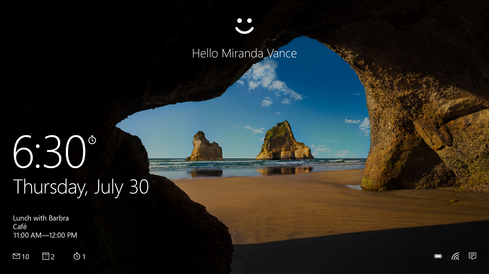 Why It Matters: Security Boost Microsoft is making security a priority for Windows 10. New security features include Device Guard, which protects against zero-day attacks by blocking apps that are not verified by the enterprise, software vendors, or Windows Store. In an effort to eliminate the need for traditional passwords, Microsoft has developed biometric security measures, such as Windows Hello, which lets you scan your fingerprint, iris, or face to launch Windows 10 devices. Passport, another password-killer, will verify you are using your device before allowing passcode-free entry to websites, apps, and networks. Virtualization will also provide a security boost in Windows 10. The local security authority, which enables communication, will be protected in a virtualization-based security environment. If a Windows 10 system is breached, an attacker will not be able to control the system's authentication. (Image: Microsoft)