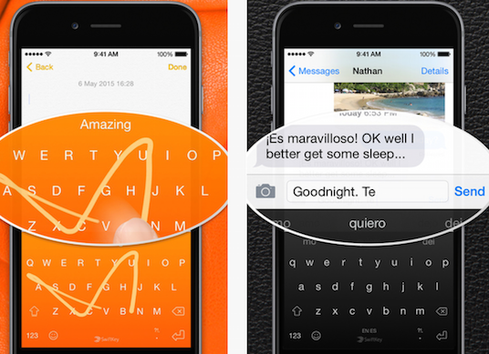 SwiftKey The SwiftKey keyboard is a smart keyboard compatible with iOS and Android. It learns your writing style to determine accurate autocorrect and next-word predictions. The more you use it, the the easier typing becomes. SwiftKey also offers the option to type in multiple languages without changing any settings. With SwiftKey Flow, you can opt to skip the tap-tap of regular texting and slide your fingers over the keys to spell out a message. (Image: Apple App Store)