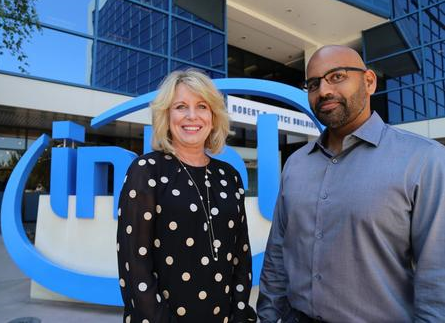 Intel's Diane Bryant with Nervana's cofounder Naveen Rao.(Image: Intel)