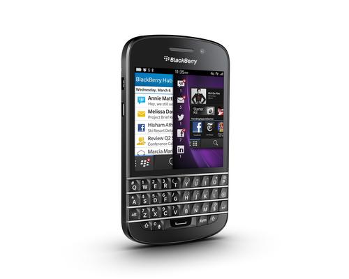 With the unveiling of new BlackBerry devices, such as this Q10, employees have even more alternatives from which to choose for their home and business smartphone use. (Source: BlackBerry)