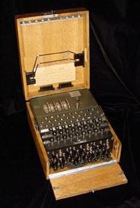 The Enigma cipher machine.