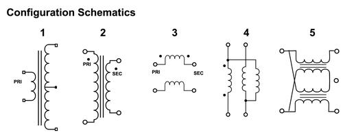 Example configurations for wideband transformers.