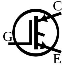 A commonly used symbol for the IGBT (Source: Wikipedia)