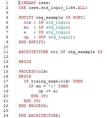 VHDL code for a synchronous latch.
