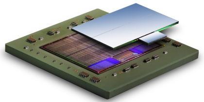 The Virtex-7 H580T has two FPGA dice and one 8-channel 28Gbps transceiver die in the same package.
