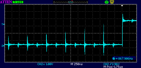 The metastable condition's amplitude eventually rises high enough for the digital logic signal to change state.