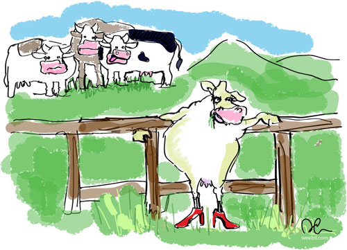 'Something about reducing her carbon footprint...'