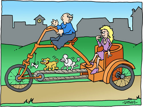 'So I'm working two jobs -- one as a pedicab driver and another as a dog walker -- when I have this epiphany...'