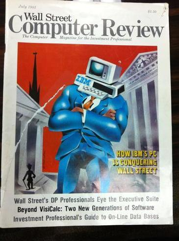 Wall Street & Technology Magazine was known for its illustrated covers. The first issue came out in July 1983.