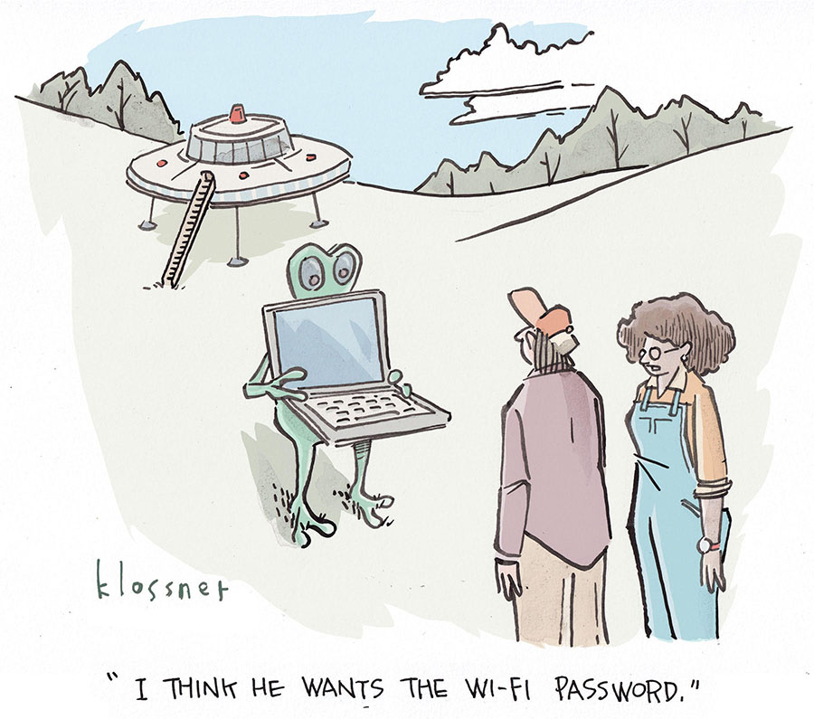 Cartoon Caption Winner: Greetings, Earthlings