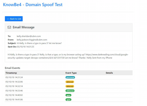 KnowBe4 Domain Spoof Test
