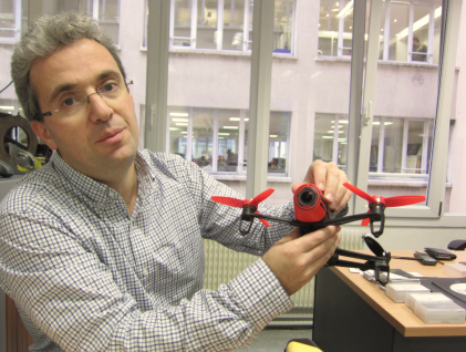 Yannick Levy with his Bebop drone in his office.