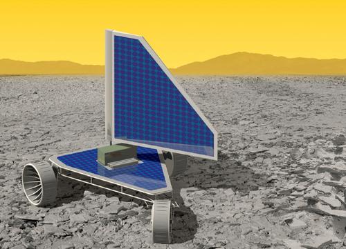 NASA's proposed Venus Landsailing Rover will use winds to push vehicle, or alternatively raise a balloon to float over obstacles.(Source: NASA)