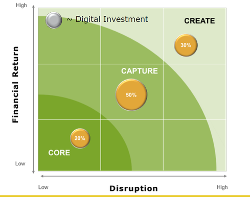 Example of a portfolio approach to digital transformation 
for a company moving beyond core capabilities
