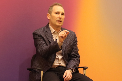 CEO Andy Jassy, AWS, addresses reporters at AWS re:Invent 2019Image: Joao-Pierre Ruth