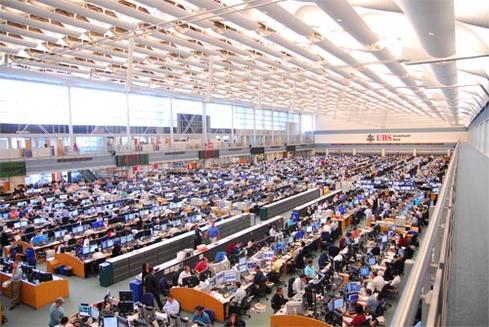 UBS' trading floor, located in Stamford, Conn., has 1,400 seats managing more than 1,689,000 transactions a day.